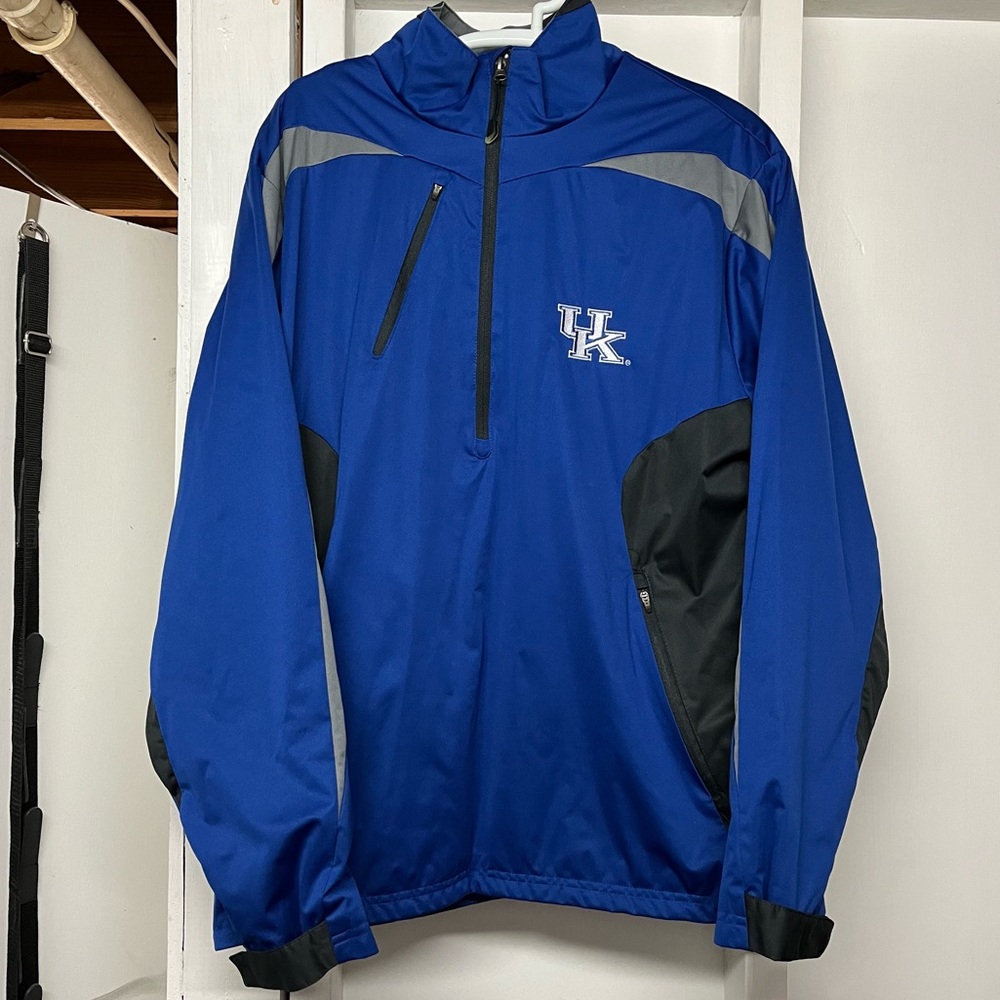 Kentucky Wildcats Antigua Windbreaker Quarter Zip Pullover Blue Size Large